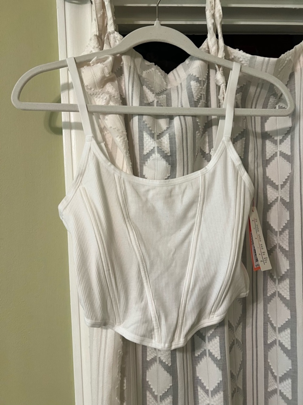 Target White Ribbed Corset Tank Top